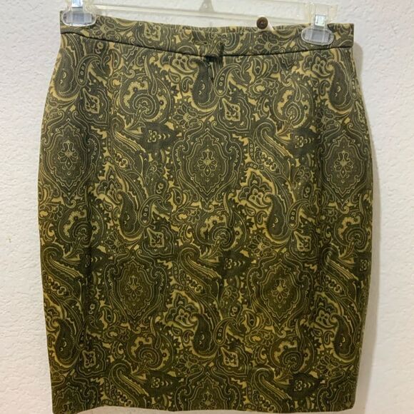 ESCADA Pull-On Paisley Skirt Size 40 Multicolor wool blend - Picture 6 of 10